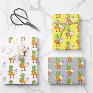 Ente mit Brille Geschenkpapier Set