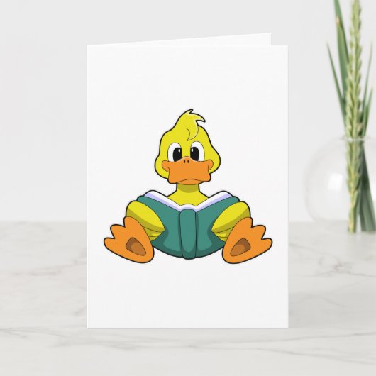 Ente mit Buch Karte (Vorderseite)