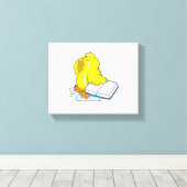 Ente mit Buch Leinwanddruck (Insitu (Holzboden))