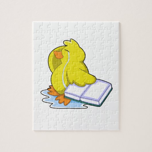 Ente mit Buch Puzzle (Vertikal)