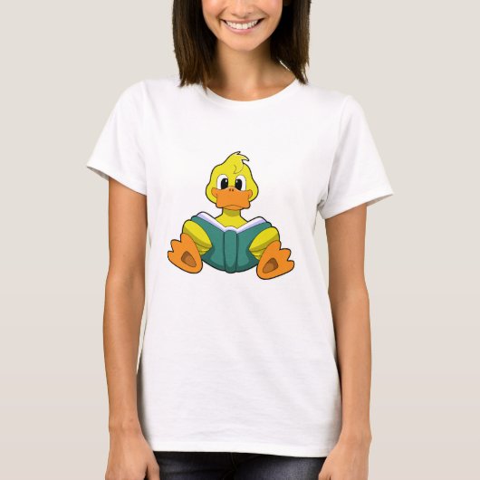 Ente mit Buch T-Shirt (Vorderseite)