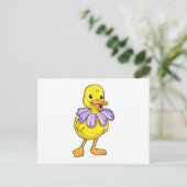Ente mit Daisy Postkarte (Stehend Vorderseite)