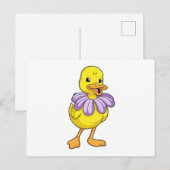 Ente mit Daisy Postkarte (Vorne/Hinten)