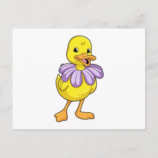 Ente mit Daisy Postkarte (Vorderseite)