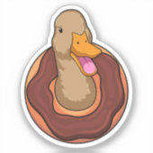Ente mit Donut Aufkleber (Vorderseite)