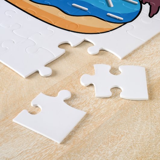 Ente mit Donut Puzzle (Seite)