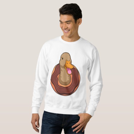 Ente mit Donut Sweatshirt (Vorne ganz)