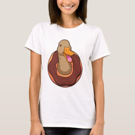 Ente mit Donut T-Shirt (Vorderseite)