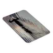 Ente mit Ducklings in Sunset Flexible Magnet (Rechte Seite)