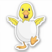 Ente mit Ei Aufkleber (Vorderseite)