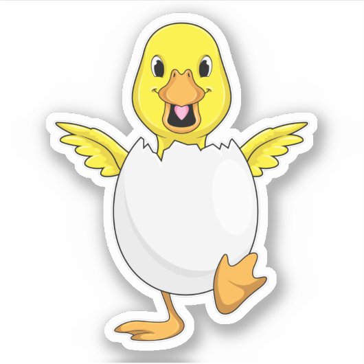 Ente mit Ei Aufkleber (Vorderseite)