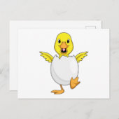 Ente mit Ei Postkarte (Vorne/Hinten)