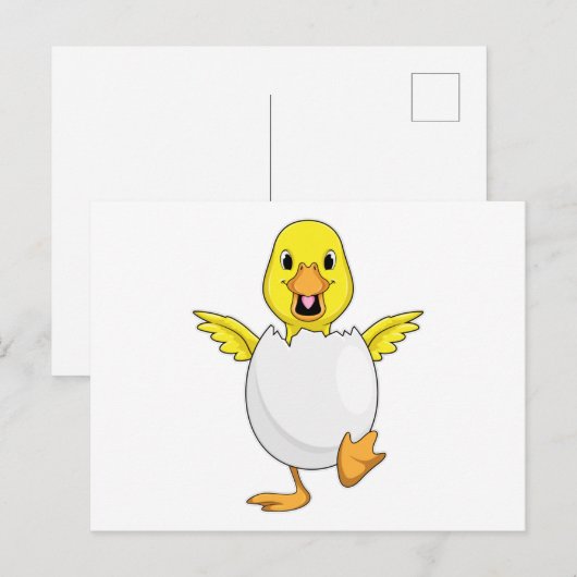 Ente mit Ei Postkarte (Vorne/Hinten)