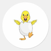 Ente mit Ei Runder Aufkleber (Vorderseite)