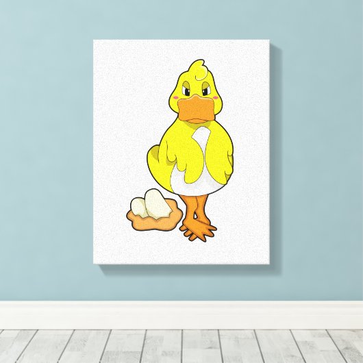 Ente mit Eiern Leinwanddruck (Insitu (Holzboden))