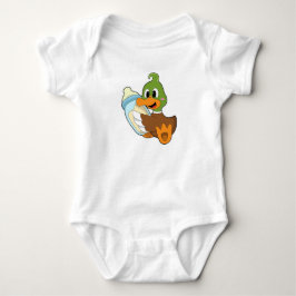 Ente mit Flasche Milch Baby Strampler