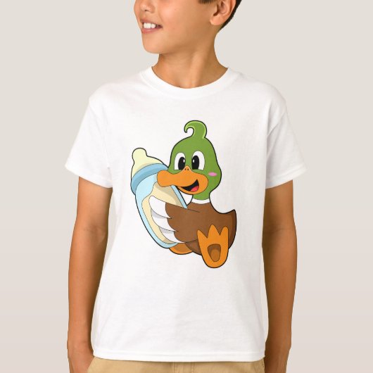 Ente mit Flasche Milch T-Shirt (Vorderseite)