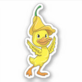 Ente mit gelber Glockenkappe Aufkleber (Vorderseite)