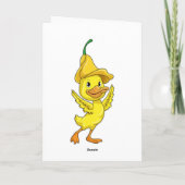 Ente mit gelber Glockenkappe Karte (Rückseite)