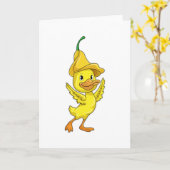 Ente mit gelber Glockenkappe Karte (Gelbe Blume)