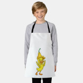 Ente mit gelber Glockenkappe Schürze (Getragen)