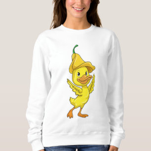 Ente mit gelber Glockenkappe Sweatshirt