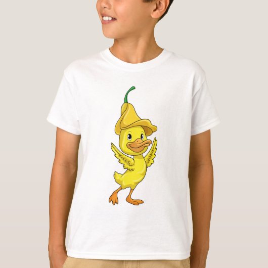 Ente mit gelber Glockenkappe T-Shirt (Vorderseite)