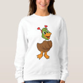 Ente mit Heart-Headband Sweatshirt (Vorderseite)