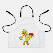 Ente mit Herz Schürze (Vorderseite)