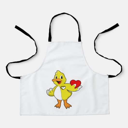Ente mit Herz Schürze (Vorderseite)