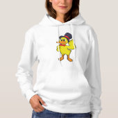Ente mit Hut Hoodie (Vorderseite)