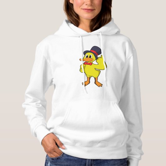 Ente mit Hut Hoodie (Vorderseite)