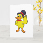 Ente mit Hut Karte (Gelbe Blume)