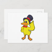 Ente mit Hut Postkarte (Vorne/Hinten)