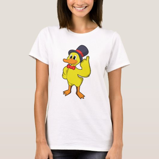 Ente mit Hut T-Shirt (Vorderseite)
