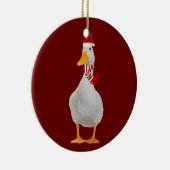 Ente mit Hutschuh Weihnachten Keramik Ornament (Rechts)