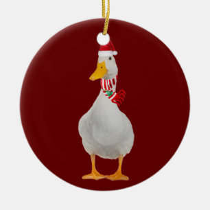 Ente mit Hutschuh Weihnachten Keramik Ornament
