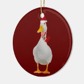 Ente mit Hutschuh Weihnachten Keramik Ornament (Links)