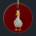 Ente mit Hutschuh Weihnachten Keramik Ornament<br><div class="desc">Ente mit Hutschuh Weihnachten</div>