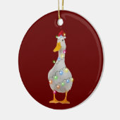 Ente mit Hutschuh Weihnachten Keramik Ornament (Links)