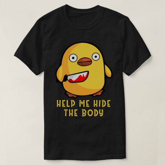 Ente mit Knife T-Shirt Niedlich Mord, lustig helfe (Design vorne)