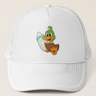 Ente mit Milchflasche Truckerkappe