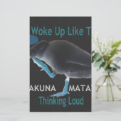 Ente mit mir Weckte so auf und Hakuna Matata Text Briefpapier (Stehend Vorderseite)