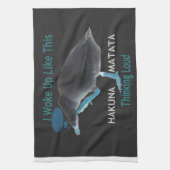 Ente mit mir Weckte so auf und Hakuna Matata Text Geschirrtuch (Vertikal)