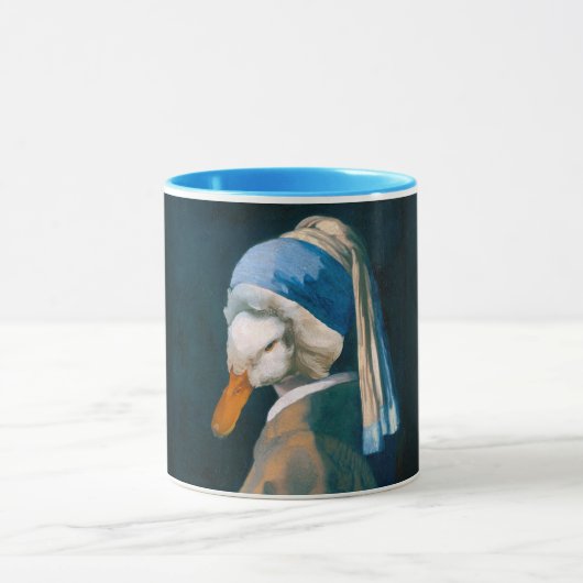 Ente mit Perlenohrring-Tasse Tasse (Zentrum)