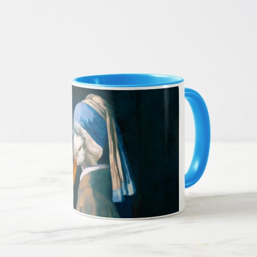 Ente mit Perlenohrring-Tasse Tasse (VorderseiteRechts)