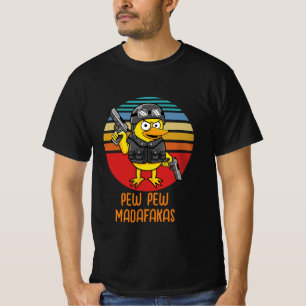Ente mit Pistolen Crazy Vintage, Pew Pew Madafakas T-Shirt
