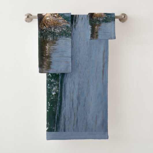 Ente mit Schnabel offen Badhandtuch Set (Insitu)
