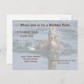 Ente mit Schnabel offen Einladungspostkarte (Vorne/Hinten)