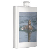 Ente mit Schnabel offen Flachmann (Rechts)